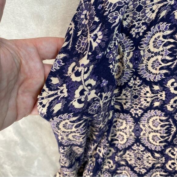 Maeve Swing Dress Blue Paisley Mock Neck with Pockets Small - Picture 4 of 9
